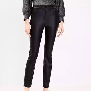 LOFT Women’s Black Faux Leather Lined Pants 16